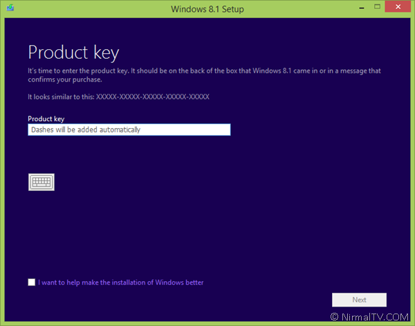 Descargas Windows 8.1 usando la clave del producto