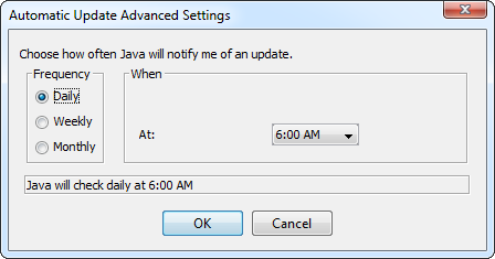 Panel de control de Java