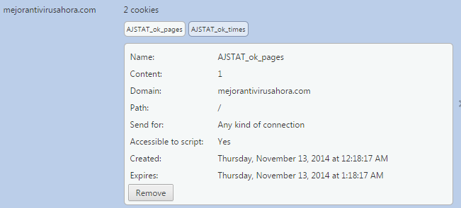 Cookies del navegador